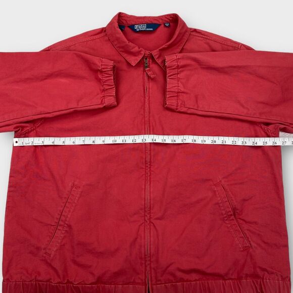 VINTAGE Polo Ralph Lauren Jacket Mens Extra Large Red Bomber Full Zip Canvas - Picture 10 of 16